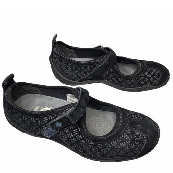 Merrell Circuit Mary Jane Shoes Womens 7.5 Black Suede Ortholite Sporty Comfort - Picture 5 of 13